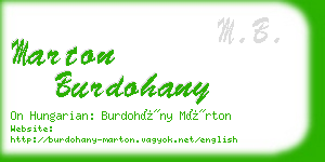 marton burdohany business card